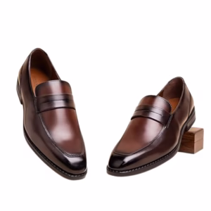 Classic men's brown leather boots