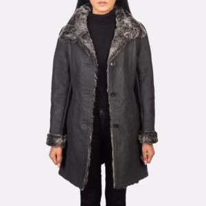 Women genuine leather coat – stylish, warm, and durable outerwear.