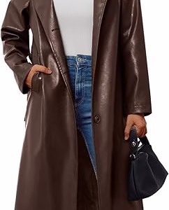 Handcrafted women leather coat made from full-grain leather, featuring a timeless silhouette and rich natural texture.