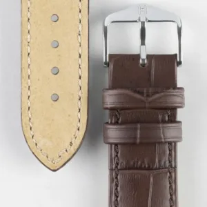 genuine leather watch straps in black and brown with custom size options.