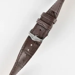 genuine leather watch straps in black and brown with custom size options.