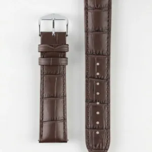genuine leather watch straps in black and brown with custom size options.