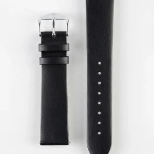 Fine-Grained Leather Watch Strap in Black