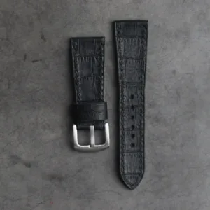 BLACK CROCO HAND-CRAFTED WATCH STRAPS