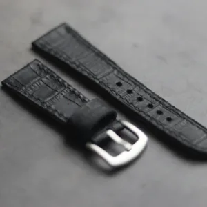 BLACK CROCO HAND-CRAFTED WATCH STRAPS
