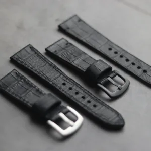 BLACK CROCO HAND-CRAFTED WATCH STRAPS