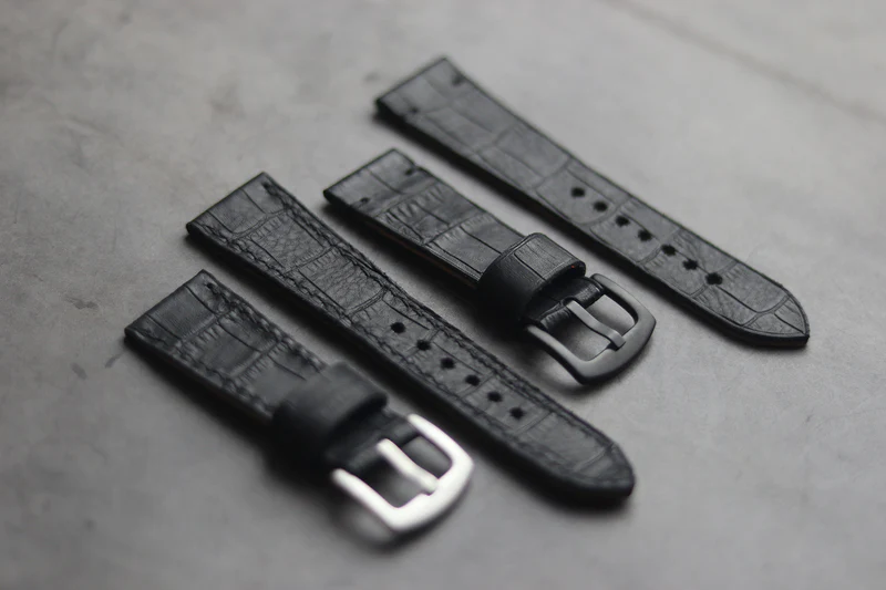 BLACK CROCO HAND-CRAFTED WATCH STRAPS BLACK CROCO HAND-CRAFTED WATCH STRAPS