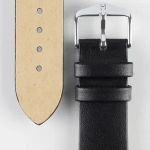 Fine-Grained Leather Watch Strap in Black