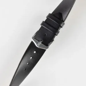 Fine-Grained Leather Watch Strap in Black